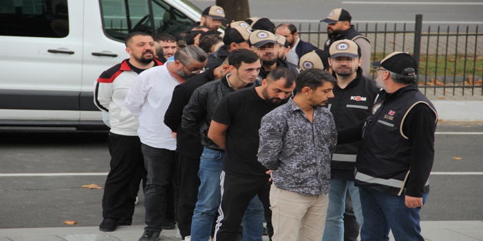 Kafeslenen 15 şüpheli Tekirdağ adliyesinde