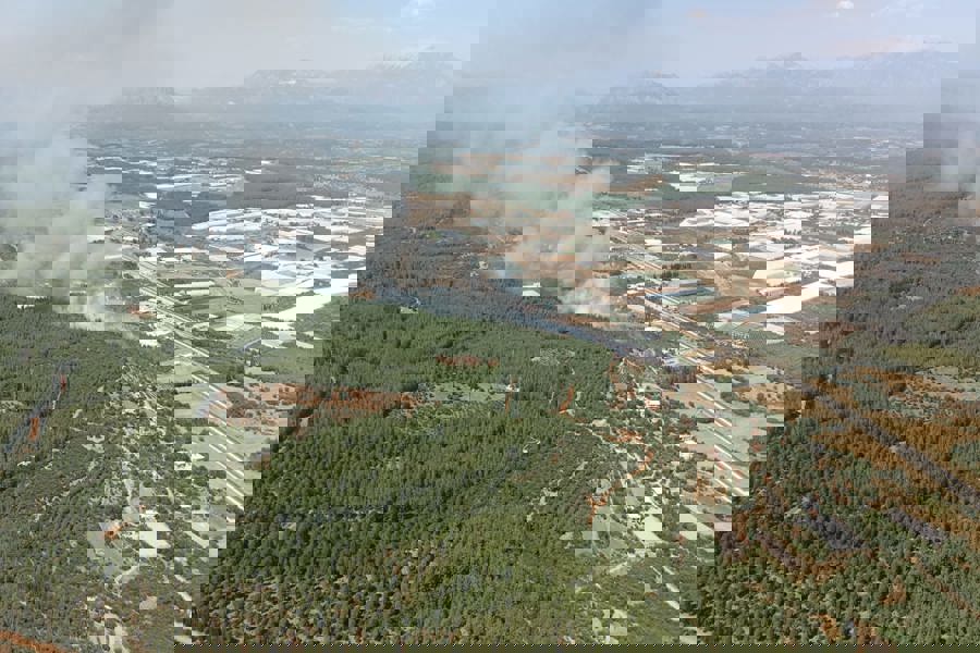 Antalya'nın Aksu ilçesinde orman yangını çıktı