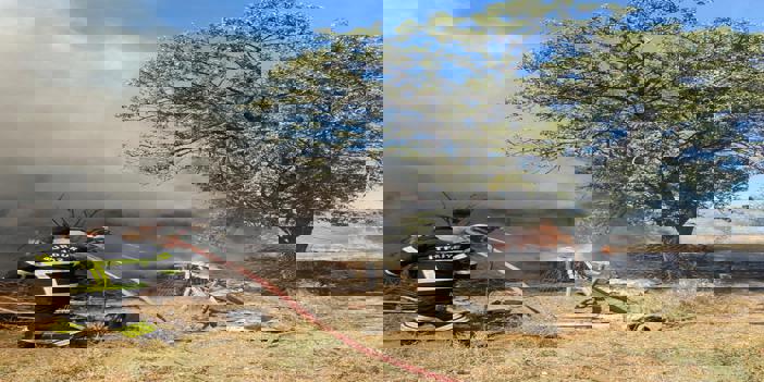 Burdur'da yemek için yakılan ateşin sıçradığı ev yandı