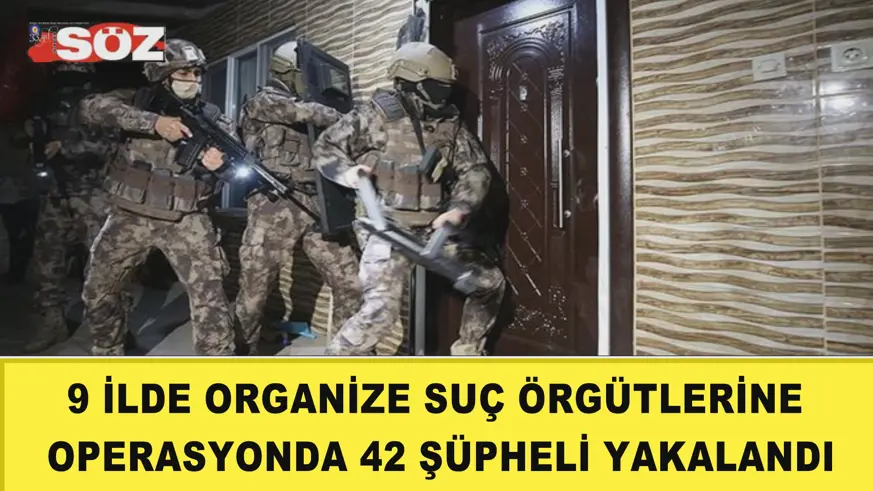 9 ilde organize suç örgütlerine yönelik operasyon
