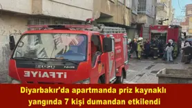 Diyarbakır'da apartmanda priz kaynaklı yangın