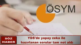 YDS'de yapay zeka ile  hazırlanan sorular tam not aldı