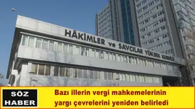 Bazı illerin vergi mahkemelerinin  yargı çevrelerini yeniden belirledi