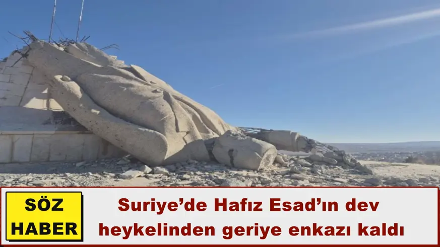 Hafız Esad’ın dev  heykelinden geriye enkazı kaldı