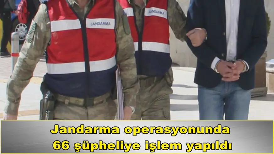 Jandarma operasyonunda 66 şüpheliye işlem yapıldı