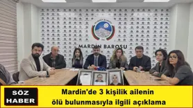 Mardin'de 3 kişilik ailenin  ölü bulunmasıyla ilgili açıklama