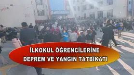 İlkokul öğrencilerine deprem ve yangın tatbikatı