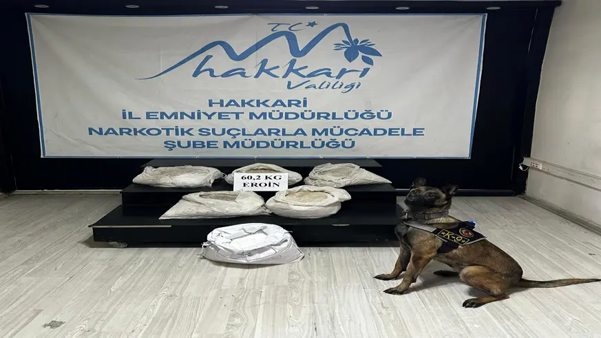 Hakkari'de 60 kilo 200 gram eroin ele geçirildi