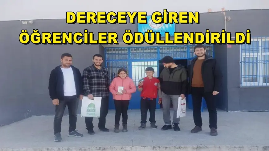 Dereceye giren öğrenciler ödüllendirildi