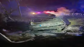 Kaza sonrası yanan otomobilde bir kişi öldü
