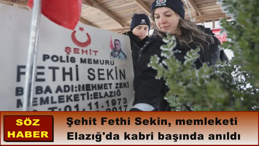 Şehit Fethi Sekin, memleketi  Elazığ'da kabri başında anıldı